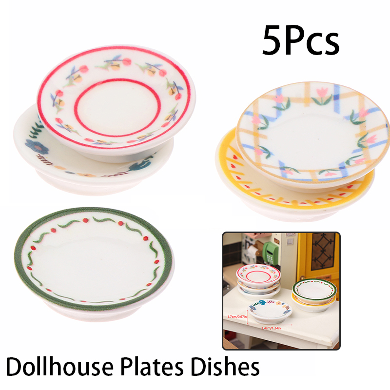 Miniature Baking Kitchen - 5Pcs 1/12 Puppenhaus Mini Platten Gerichte
