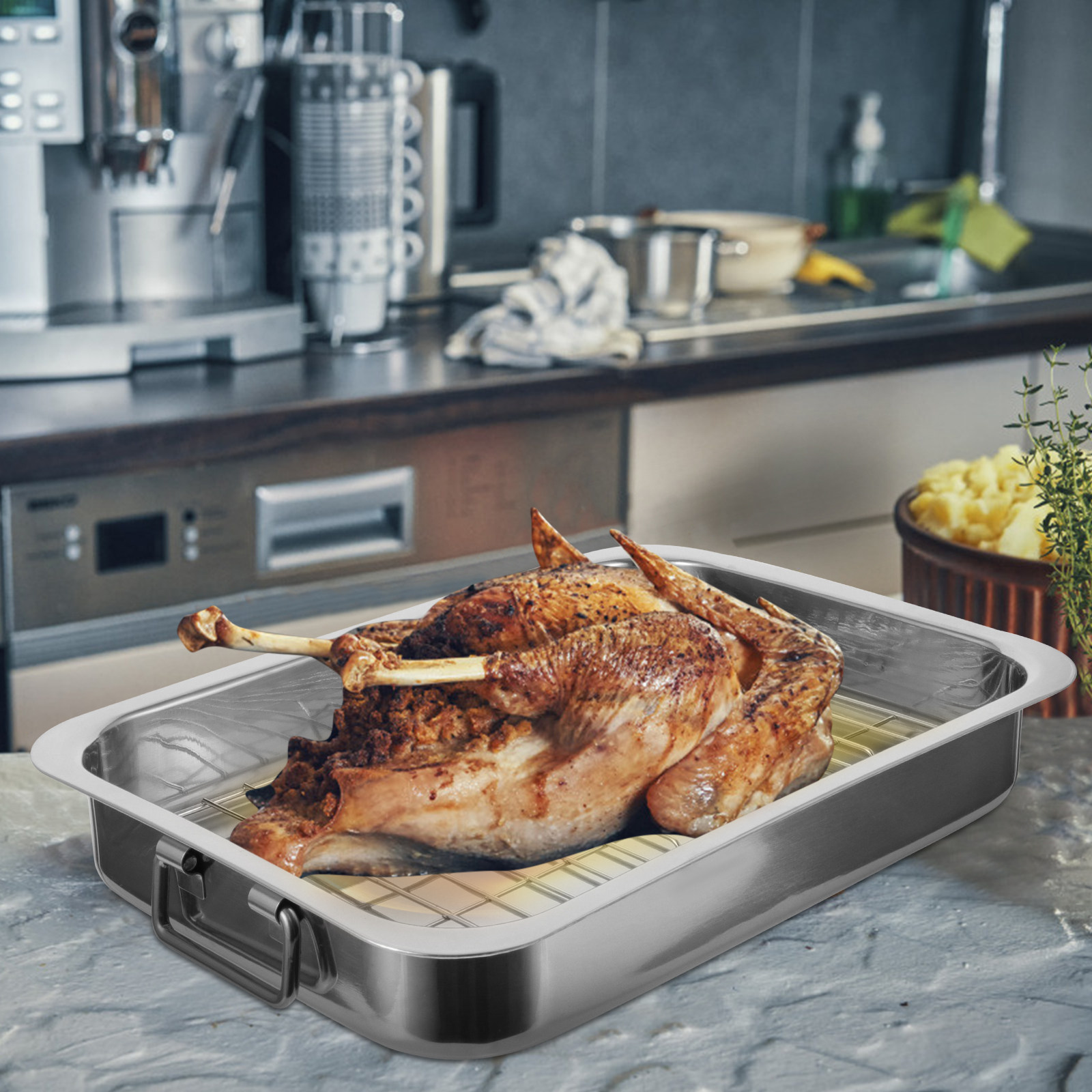 Kitchen Baking Tray Set - 1 Set Rechteckiges Backblech mit Gestell