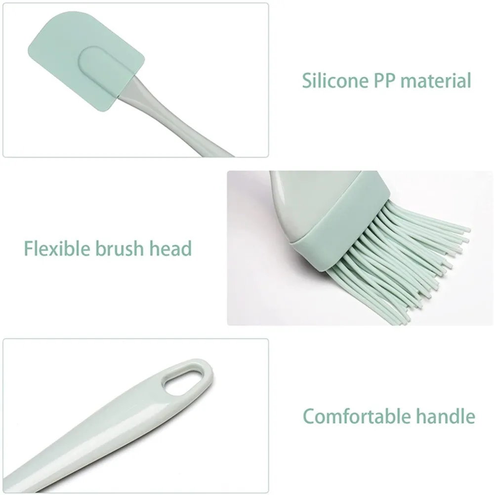 Pastry Brush Silicone - 3-teiliges Set Cremespatel DIY Brot-Kuchen-Butter-Spatel Mixer