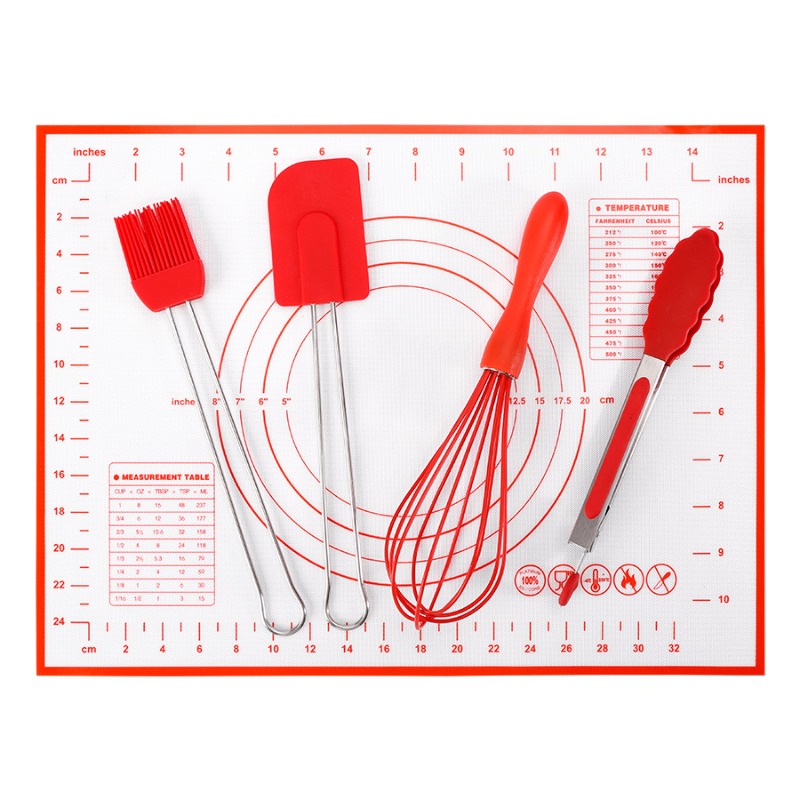 Pastry Brush Silicone - 5-teiliges Backwerkzeug-Set aus lebensmittelechtem Silikon mit