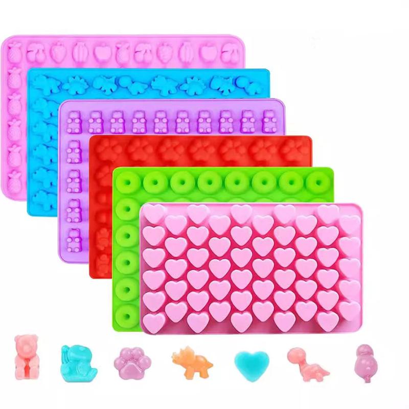Kitchen Baking Tray Set - 1/5 Stück Bonbon-Gummibärchen-Formen-Set, Silikon-Bonbonformen mit 2
