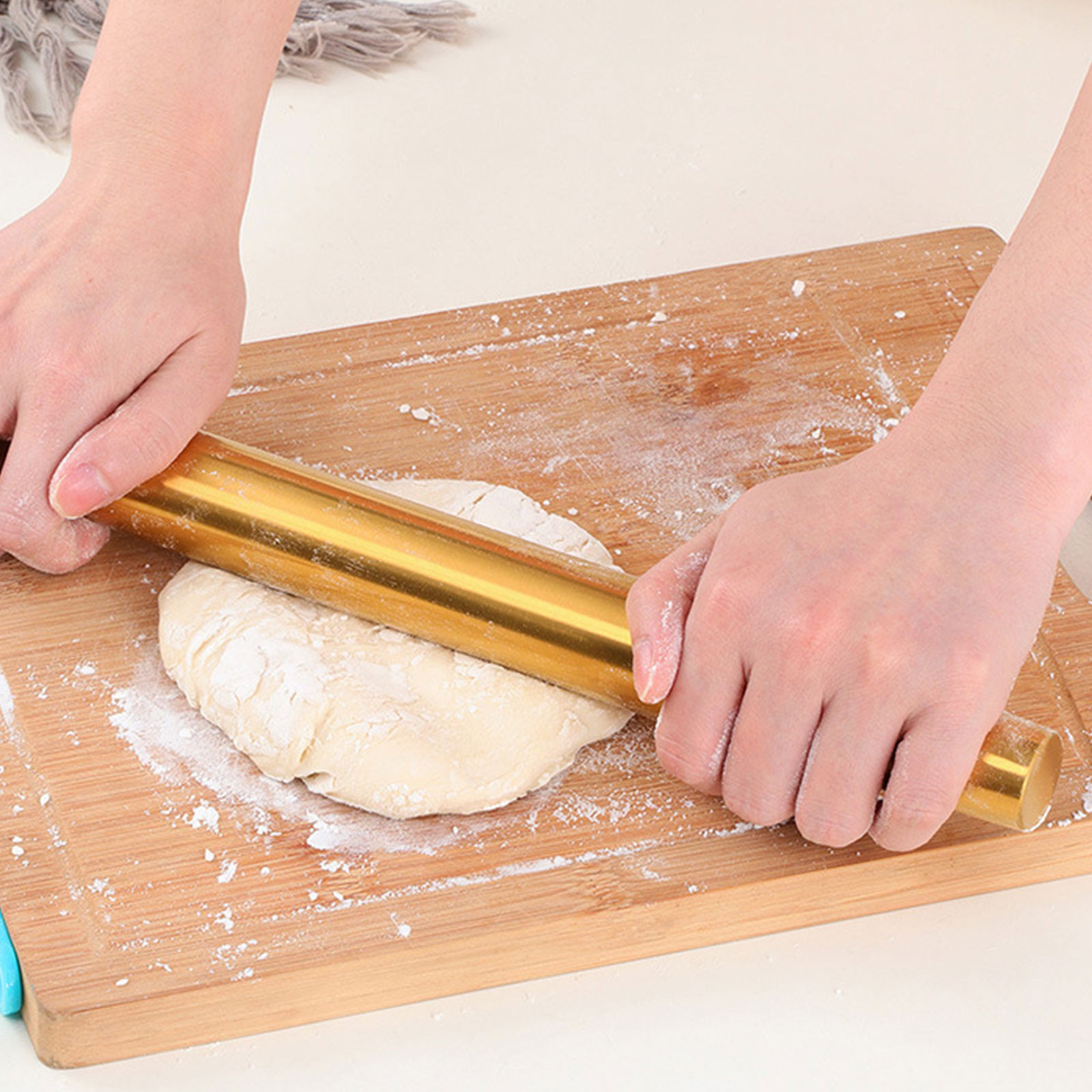 Kitchen Roll Baking - Goldener Teigroller Backwerkzeug für Kekse Edelstahl-Nudelroller