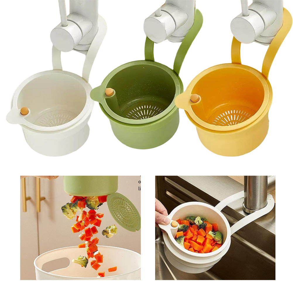 Kitchen Jobs - 1 Stück Druckverschluss-Abtropfkorb: Lebensmittelsieb & Spülbecken-Organizer,