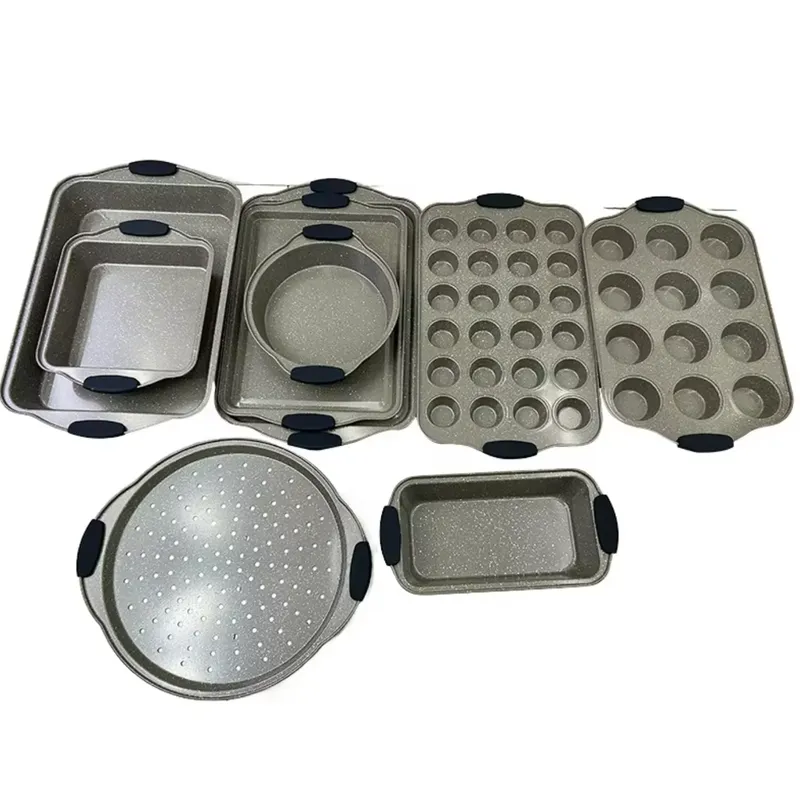 Kitchen Baking Tray Set - 9-teiliges wiederverwendbares Backformen-Set, antihaftbeschichtet, rechteckige Brotbackform,