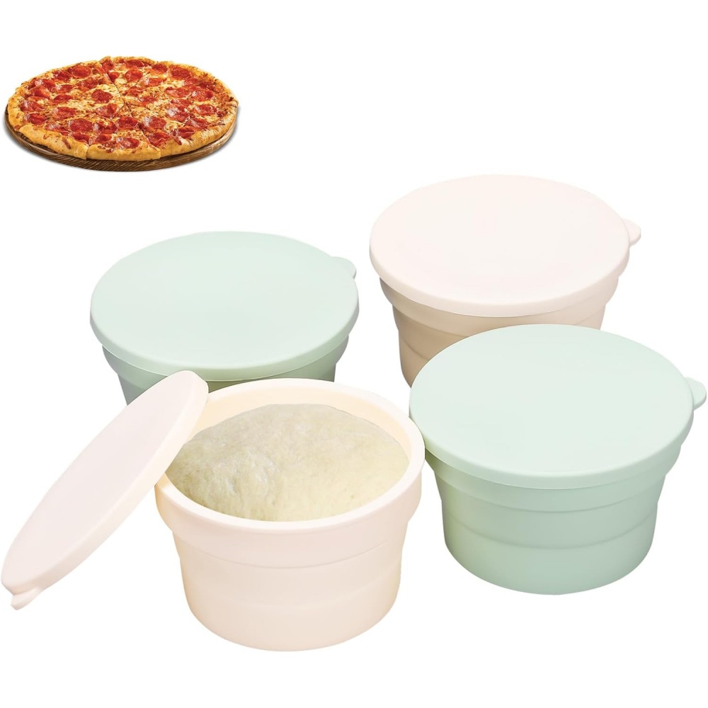 Kitchen Jobs - Hybrid-Pizzateigbox mit Deckel, multifunktionale, faltbare, antihaftbeschichtete