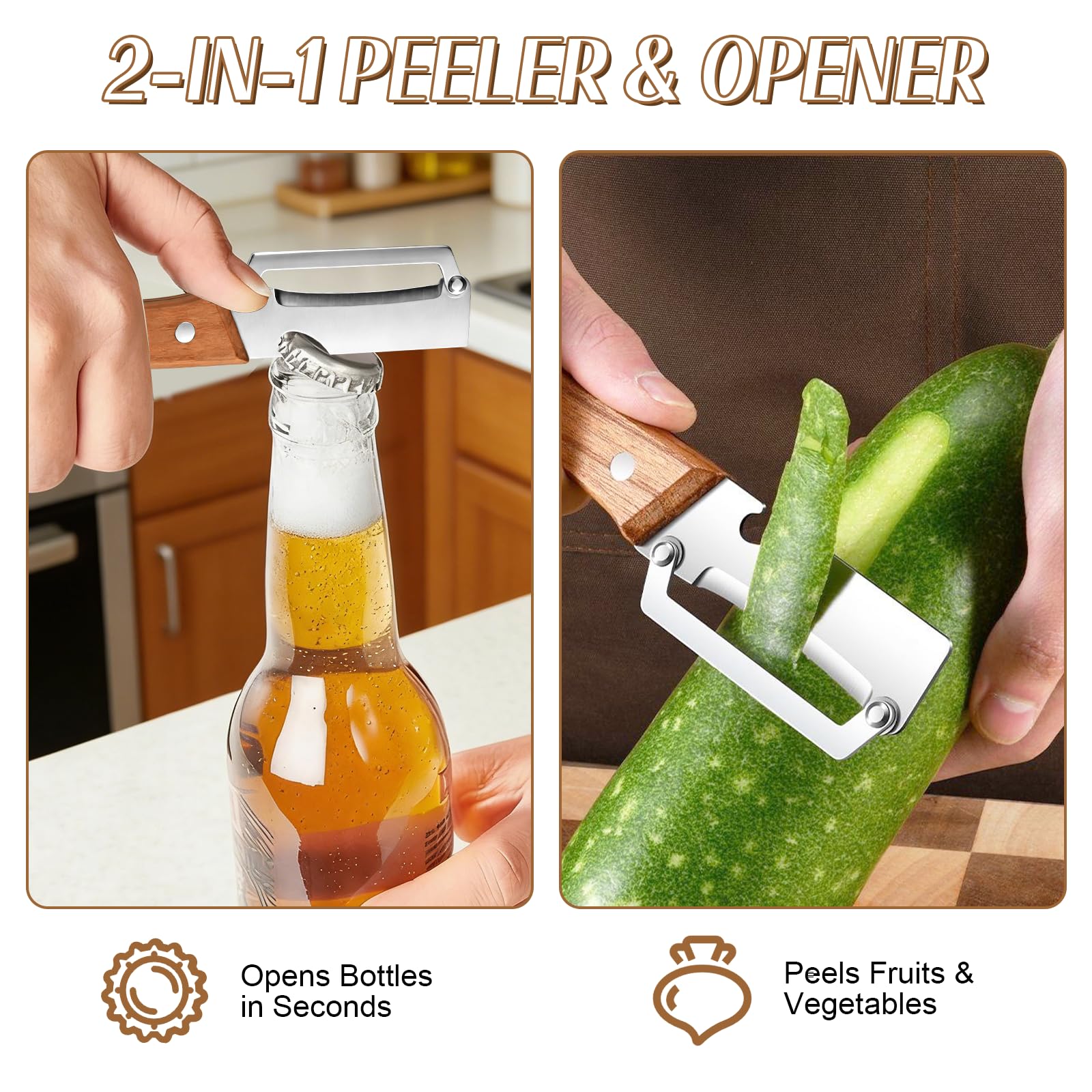 3-in-1 Gemüseschäler mit Holzg – Kitchen Jobs Bewertung und Preis