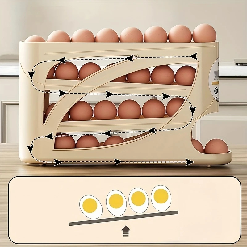2-4-stöckiger rollbarer Eierbe – Kitchen Baking Tray Organizer Bewertung und Preis