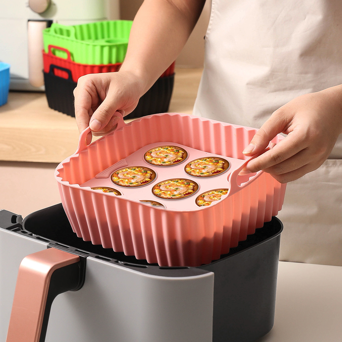 2-teiliges Silikon-Heißluftfri – Kitchen Baking Tray Set Bewertung und Preis