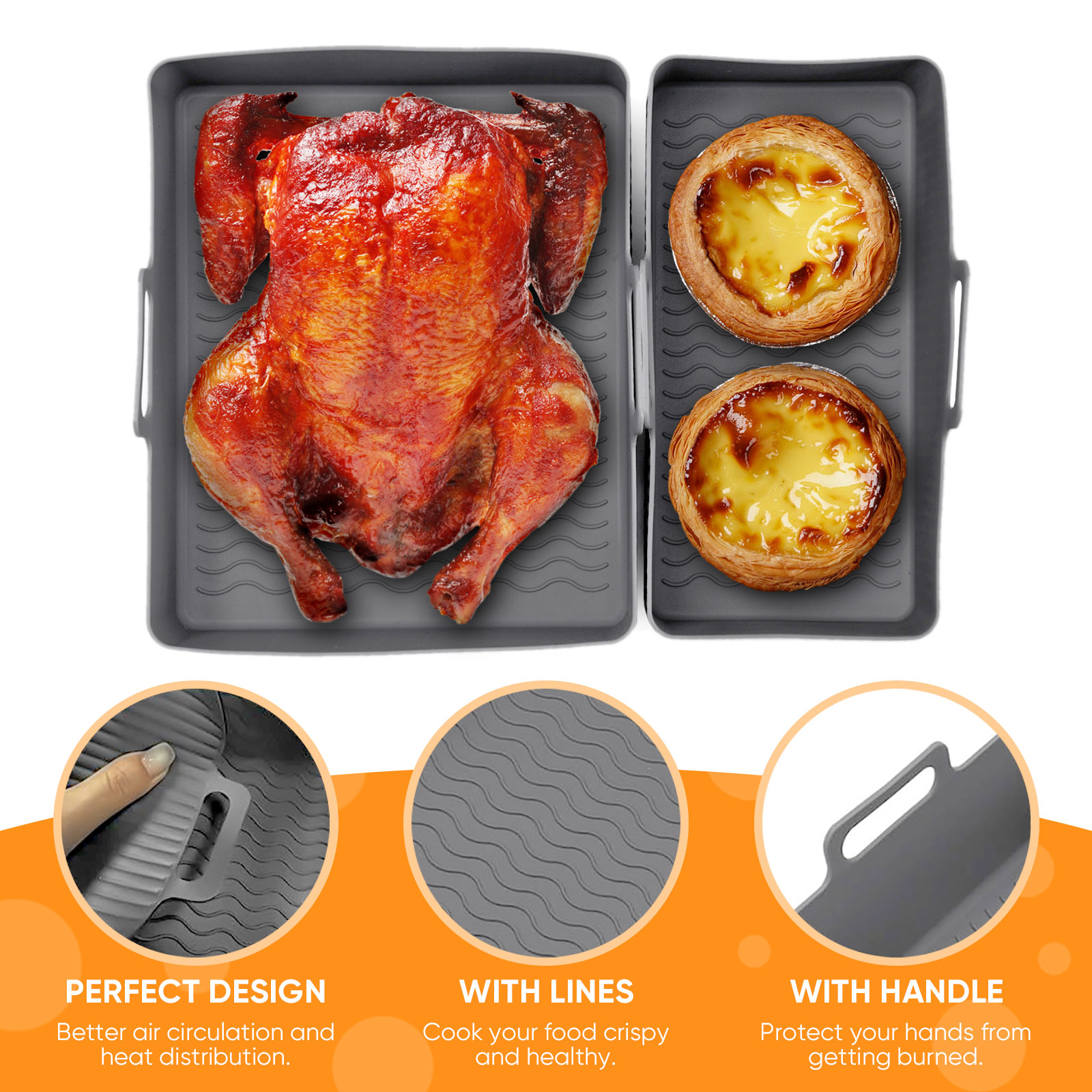 2 teile/satz Silikon Air Frite – Kitchen Baking Tray Set Bewertung und Preis