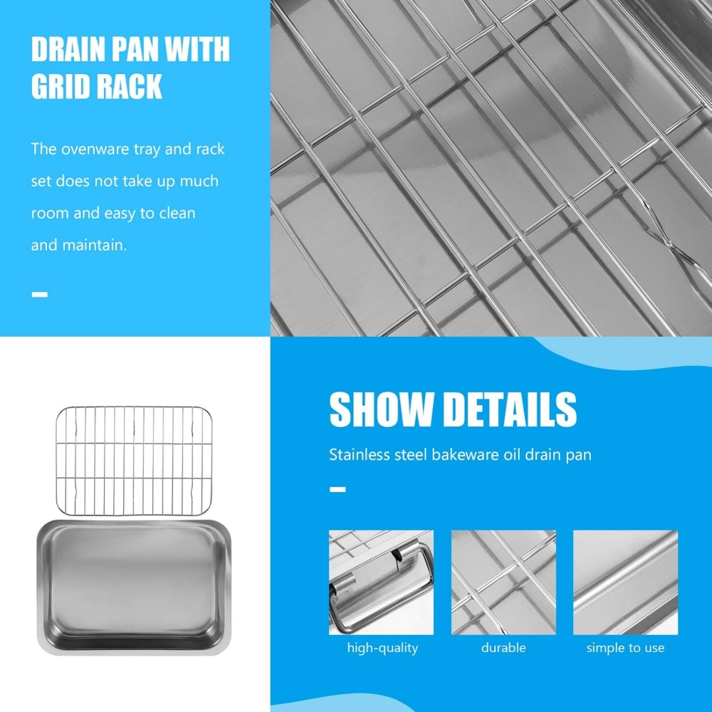 1 Satz Edelstahl-Bratdose mit  – Kitchen Baking Tray Set Bewertung und Preis